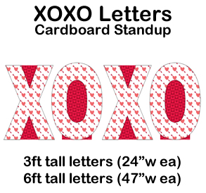 XOXO Letters Cardboard Cutout Standup Prop