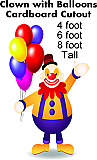 Clown with Balloons Cardboard Cutout Standup Prop